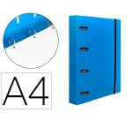 Carpeta con recambio liderpapel a4 cuadro 5mm 100 hojas 80g polipropileno 4 anillas mixtas 25mm azul