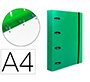 Carpeta con recambio liderpapel a4 cuadro 5mm 100 hojas 80g polipropileno 4 anillas mixtas 25mm verde
