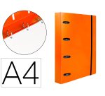 Carpeta con recambio liderpapel a4 cuadro 5mm 100 hojas 80g polipropileno 4 anillas 25mm color naranja