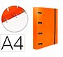 Carpeta con recambio liderpapel a4 cuadro 5mm 100 hojas 80g polipropileno 4 anillas 25mm color naranja
