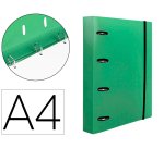 Carpeta con recambio liderpapel a4 cuadro 5mm 100 hojas 80g polipropileno 4 anillas 25mm color verde