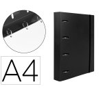 Carpeta con recambio liderpapel a4 cuadro 5mm 100 hojas 80g polipropileno 4 anillas 40mm negro opaco