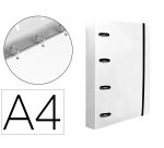 Carpeta con recambio liderpapel a4 cuadro 5mm 100 hojas 80g polipropileno 4 anillas 40mm transparente