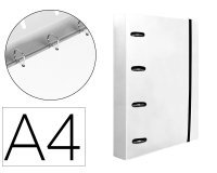 Carpeta con recambio liderpapel a4 cuadro 5mm 100 hojas 80g polipropileno 4 anillas 40mm transparente