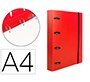 Carpeta con recambio liderpapel a4 cuadro 5mm 100 hojas 80g polipropileno 4 anillas 40mm rojo translucido