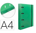 Carpeta con recambio liderpapel a4 cuadro 5mm 100 hojas 80g polipropileno 4 anillas 40mm verde translucido