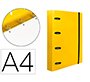 Carpeta con recambio liderpapel a4 cuadro 5mm 100 hojas 80g polipropileno 4 anillas 40mm amarillo fluor