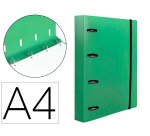 Carpeta con recambio liderpapel a4 cuadro 5mm 100 hojas 80g polipropileno 4 anillas 40mm verde manzana