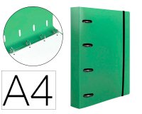 Carpeta con recambio liderpapel a4 cuadro 5mm 100 hojas 80g polipropileno 4 anillas 40mm verde manzana
