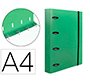 Carpeta con recambio liderpapel a4 cuadro 5mm 100 hojas 80g polipropileno 4 anillas 40mm verde manzana