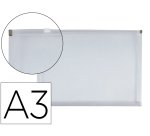 Carpeta dossier liderpapel a3 cierre de cremallera transparente