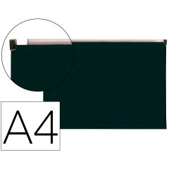 Carpeta dossier liderpapel a4 cierre de cremallera negro opaco