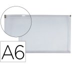 Carpeta dossier liderpapel a6 cierre de cremallera transparente