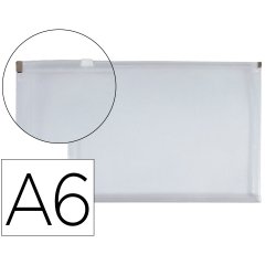 Carpeta dossier liderpapel a6 cierre de cremallera transparente