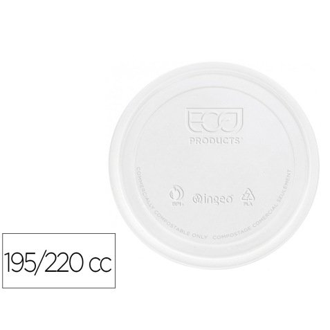 Tapa de plastico biodegradable para vaso de 195/220 cc paquete de 100 unidades