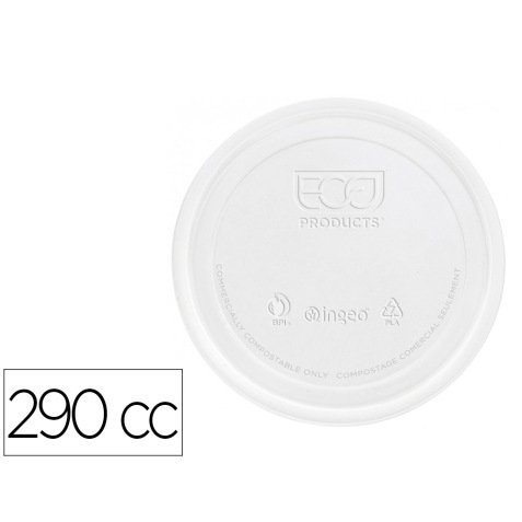 Tapa de plastico biodegradable para vaso de 290 cc paquete de 100 unidades