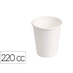 Vaso de carton biodegradable blanco 220 cc paquete de 50 unidades