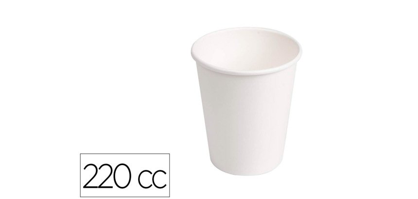 Vaso termico de carton blanco 200 cc paquete de 50 unidades