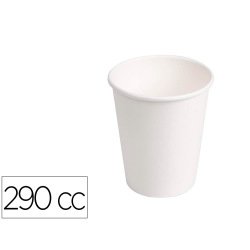 Vaso de carton biodegradable blanco 290 cc paquete de 50 unidades