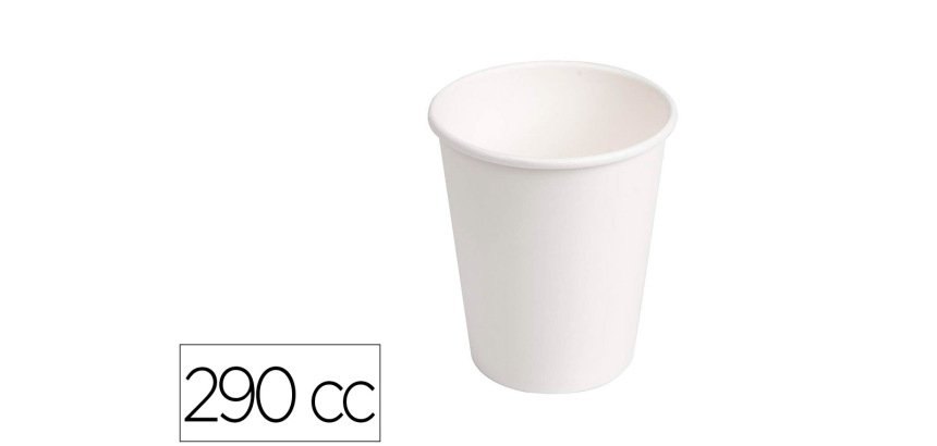 Vaso termico de carton blanco 290 cc paquete de 50 unidades