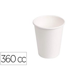 Vaso de carton biodegradable blanco 360 cc paquete de 40 unidades