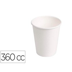 Vaso de carton biodegradable blanco 360 cc paquete de 40 unidades