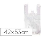 Bolsa camiseta reciclada 70% blanca 50 mc 42x53 cm apta legislacion de bolsas 2021