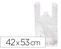 Bolsa camiseta reciclada 70% blanca 50 mc 42x53 cm apta legislacion de bolsas 2021