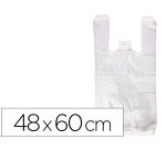 Bolsa camiseta reciclada 70% blanca 50 mc 48x60 cm apta legislacion de bolsas 2021