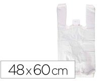Bolsa camiseta reciclada 70% blanca 50 mc 48x60 cm apta legislacion de bolsas 2021
