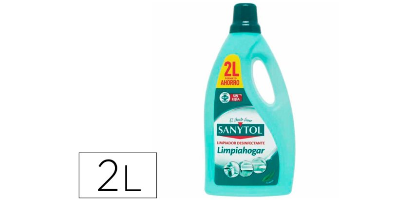 Limpiador desinfectante sanytol limpiahogar multisuperficies bote de 2 litros