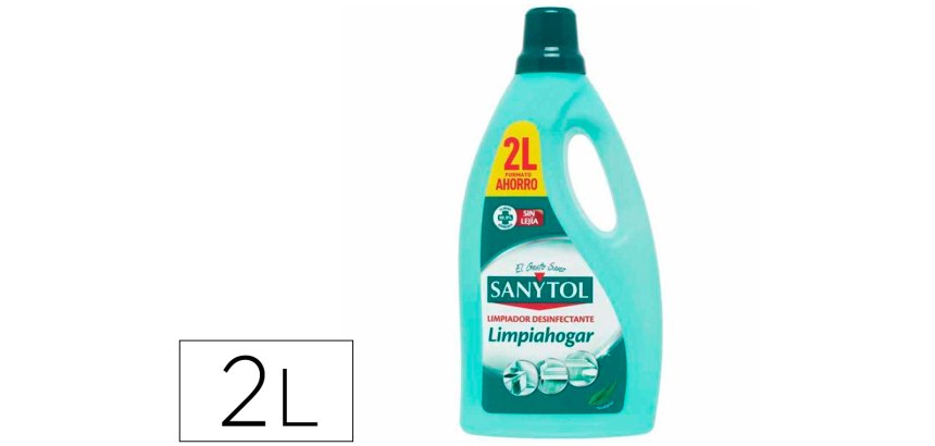Limpiador desinfectante sanytol limpiahogar multisuperficies bote de 2 litros