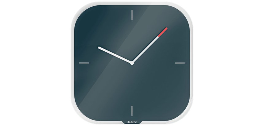 Reloj leitz cosy de pared silencioso cristal 30x30 cm gris