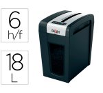 Destructora de documentos rexel secure mc6-sl eu capacidad 6 hojas grapas clips tarjetas y cd 18 l