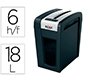Destructora de documentos rexel secure mc6-sl eu capacidad 6 hojas grapas clips tarjetas y cd 18 l