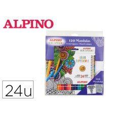 Set de dibujo alpino color experience 24 lapices de colores y libro de 120 mandalas