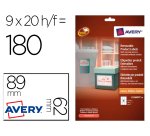 Etiqueta adhesiva avery removible para impresora laser inyeccion tinta fotocopiadora blanca 62x89 mm
