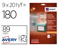 Etiqueta adhesiva avery removible para impresora laser inyeccion tinta fotocopiadora blanca 62x89 mm