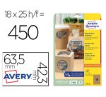 Etiqueta adhesiva avery kraft efecto carton ovalada 63,5x42,3 mm removible laser ink-jet caja de 320 unidades