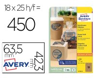 Etiqueta adhesiva avery kraft efecto carton ovalada 63,5x42,3 mm removible laser ink-jet caja de 320 unidades
