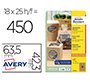 Etiqueta adhesiva avery kraft efecto carton ovalada 63,5x42,3 mm removible laser ink-jet caja de 320 unidades