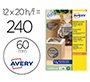 Etiqueta adhesiva avery kraft efecto carton redonda 60 mm removible para laser ink-jet caja de 300 unidades