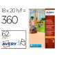 Etiqueta adhesiva avery kraft efecto carton rectangular 62x42 mm removible para laser ink-jet caja de 160 unidades