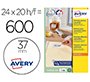 Etiqueta adhesiva avery blanca redonda removible para laser ink-jet fotocopiadora 37 mm caja de 600 unidades