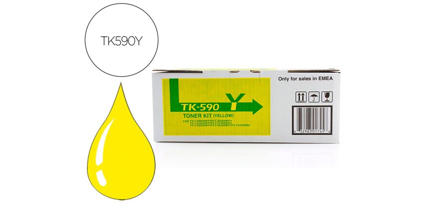 Kyocera TK-590Y / 1T02KVANL0 Tóner original amarillo de alta capacidad (5000 páginas)
