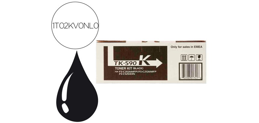 Kyocera TK-590K / 1T02KV0NL0 Tóner original negro de alta capacidad (7000 páginas)