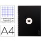 Cuaderno espiral a4 micro antartik tapa forrada 80h 90 gr cuadro 5mm 1 banda 4 taladros negro