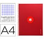 Cuaderno espiral a4 micro antartik tapa forrada 80h 90 gr cuadro 5mm 1 banda 4 taladros frambuesa