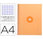 Cuaderno espiral a4 micro antartik tapa forrada 80h 90 gr cuadro 5mm 1 banda 4 taladros color peach