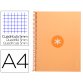 Cuaderno espiral a4 micro antartik tapa forrada 80h 90 gr cuadro 5mm 1 banda 4 taladros color peach